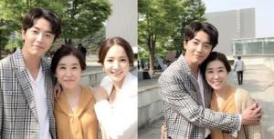 「金美京」和女儿朴敏英、女婿金材昱相拥合照：太令人羡慕了～！